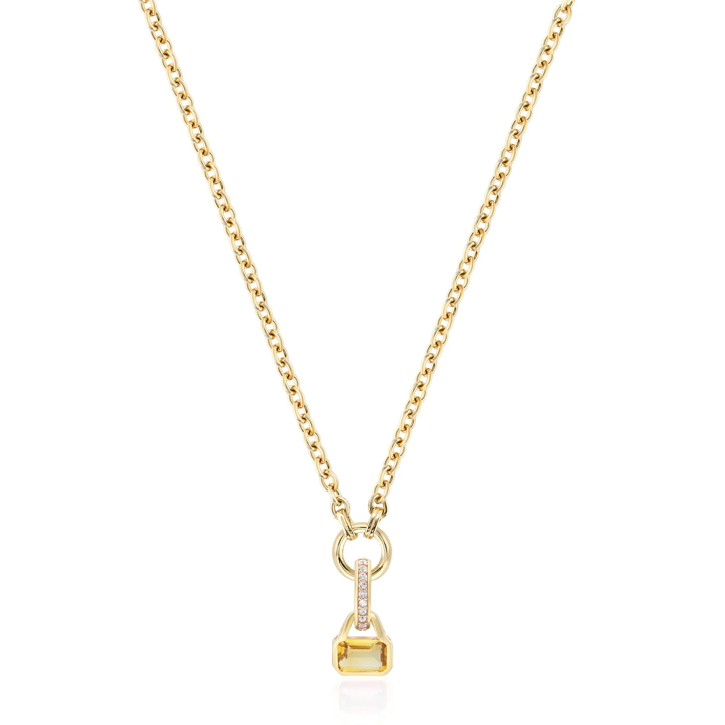 November: Citrine Charm on Carrier Chain