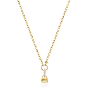 November: Citrine Charm on Carrier Chain