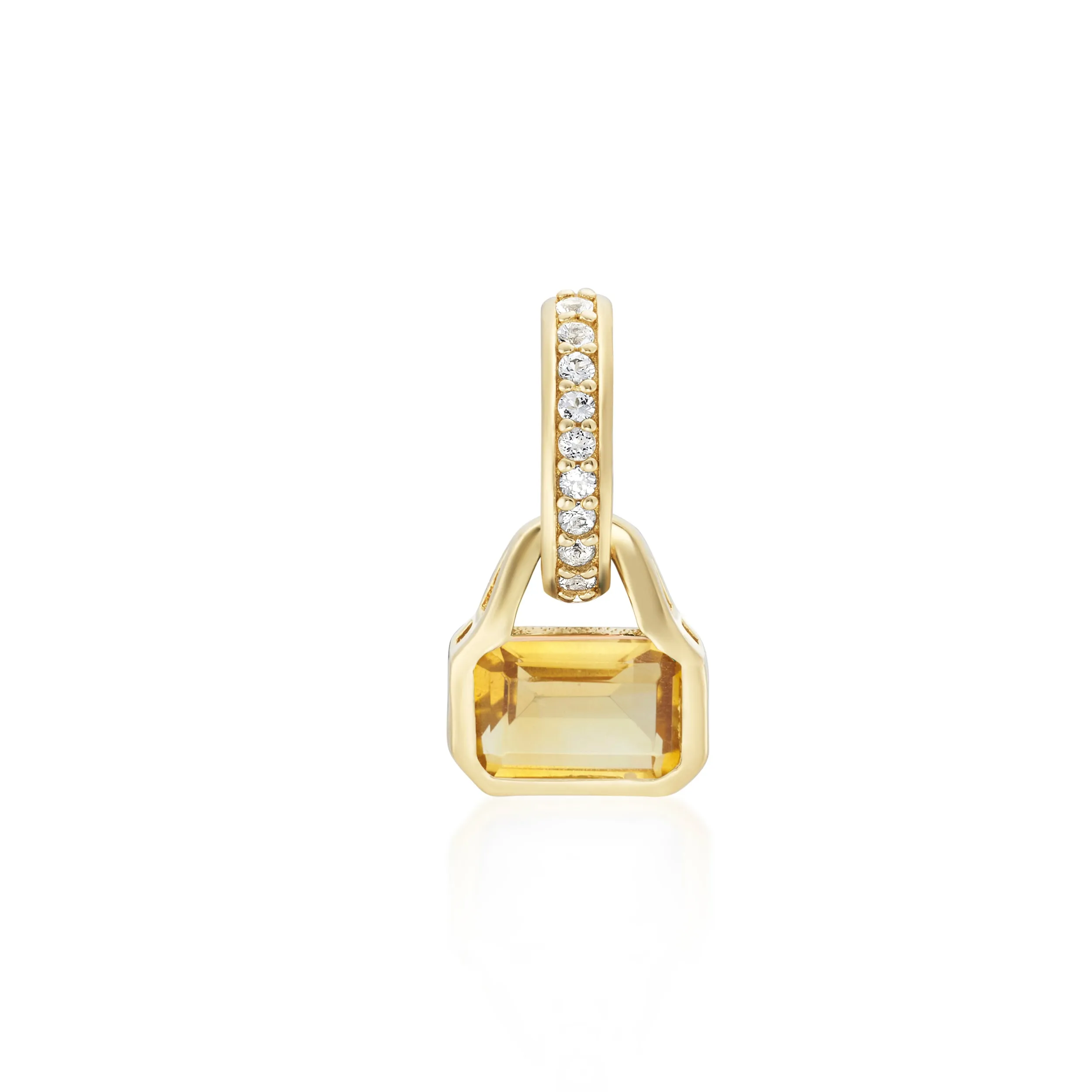 November: Citrine Charm on Carrier Chain