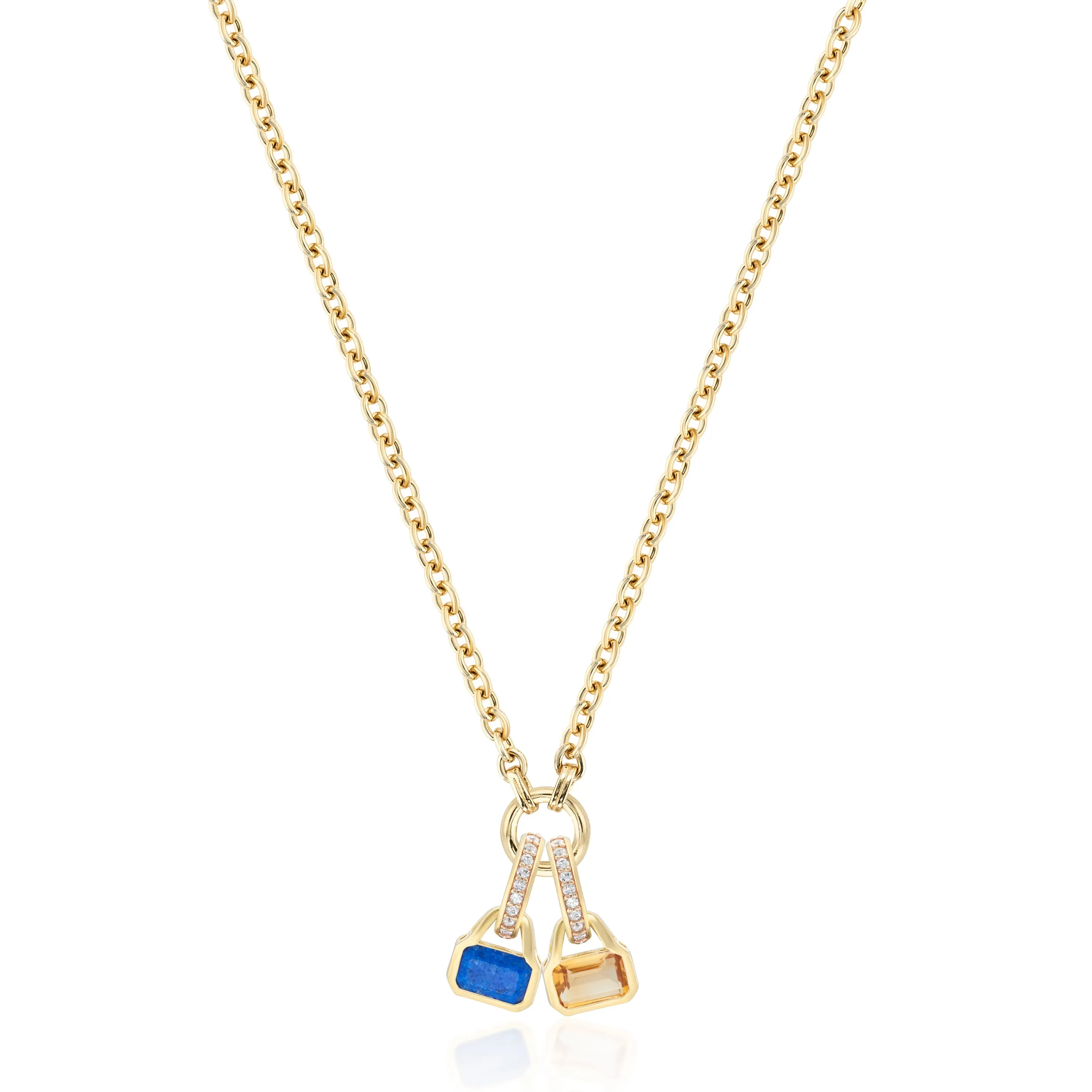 November: Citrine Charm on Carrier Chain