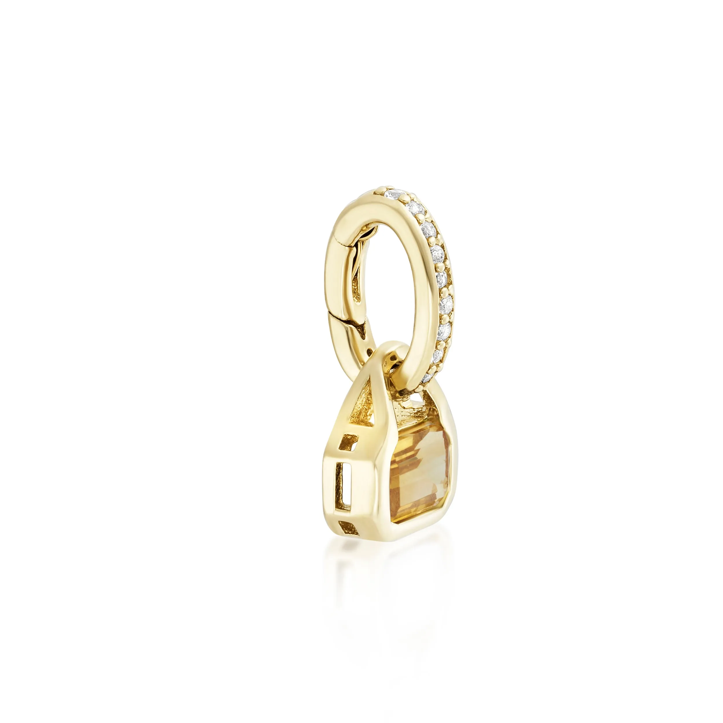 November: Citrine Charm on Carrier Chain