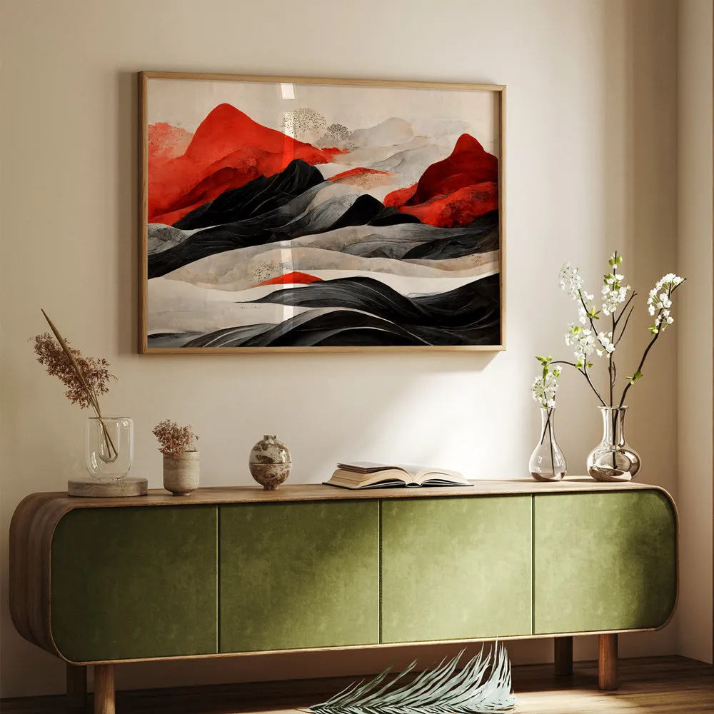 Red Mountains Art Landscape Painting