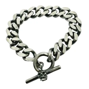 Skull Heavy Curb Chain T-Bar Japanese Power Sign
