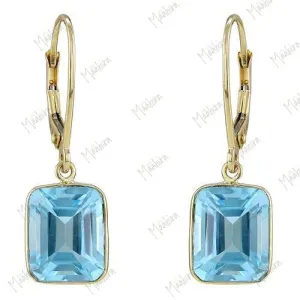 Sky Blue Topaz 10x8 Leverback Earring