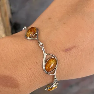 Sterling silver amber bracelet