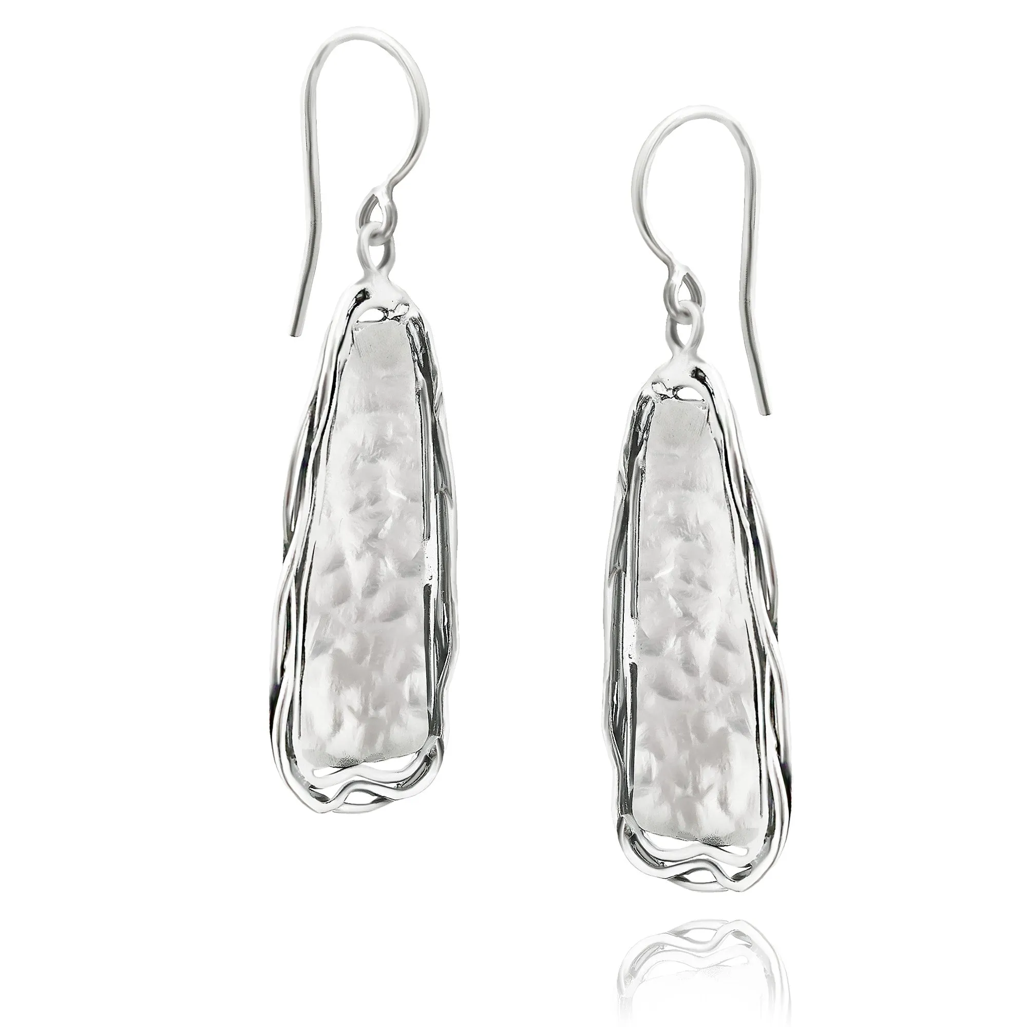 Sterling Silver Hammered Wire Wrap Earrings