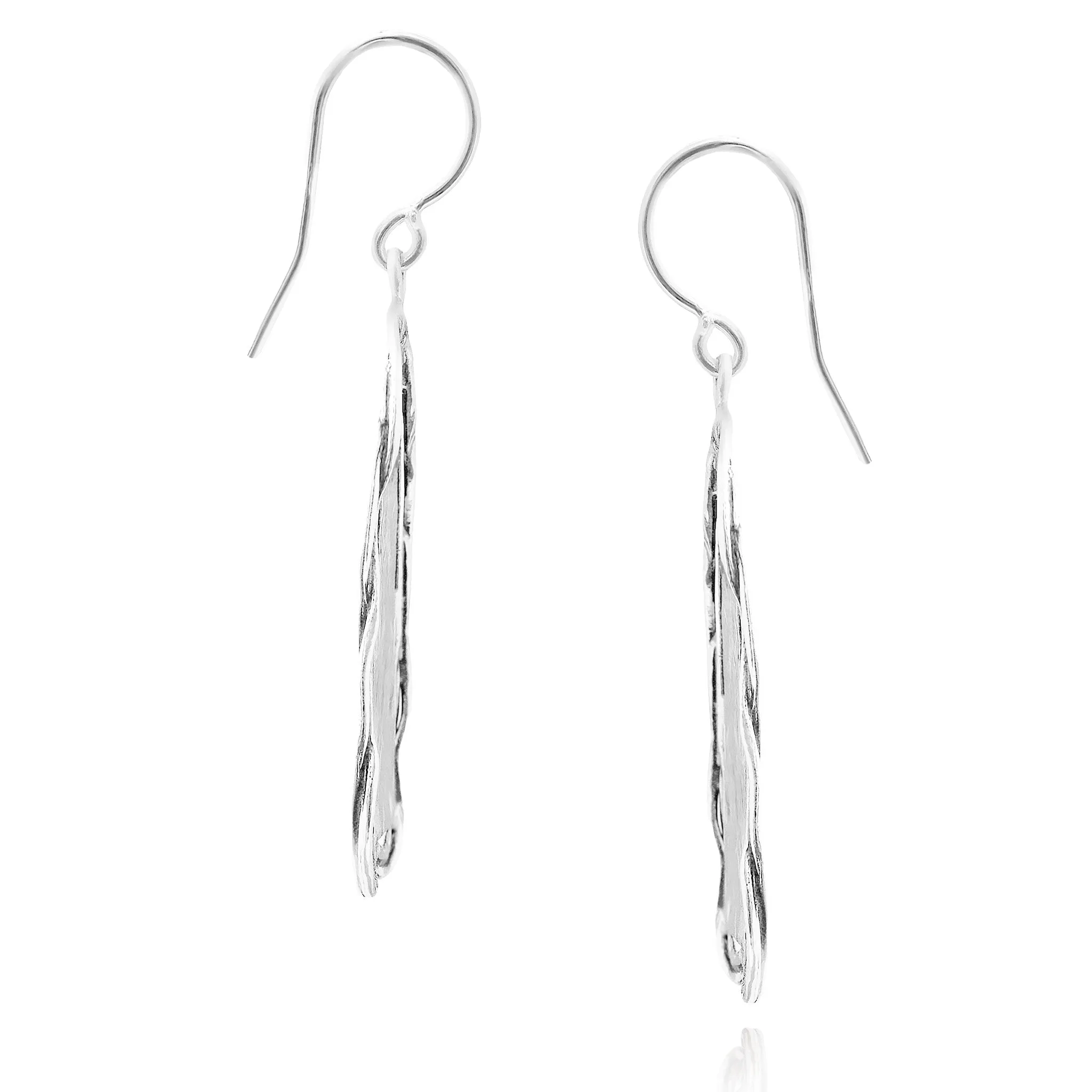 Sterling Silver Hammered Wire Wrap Earrings