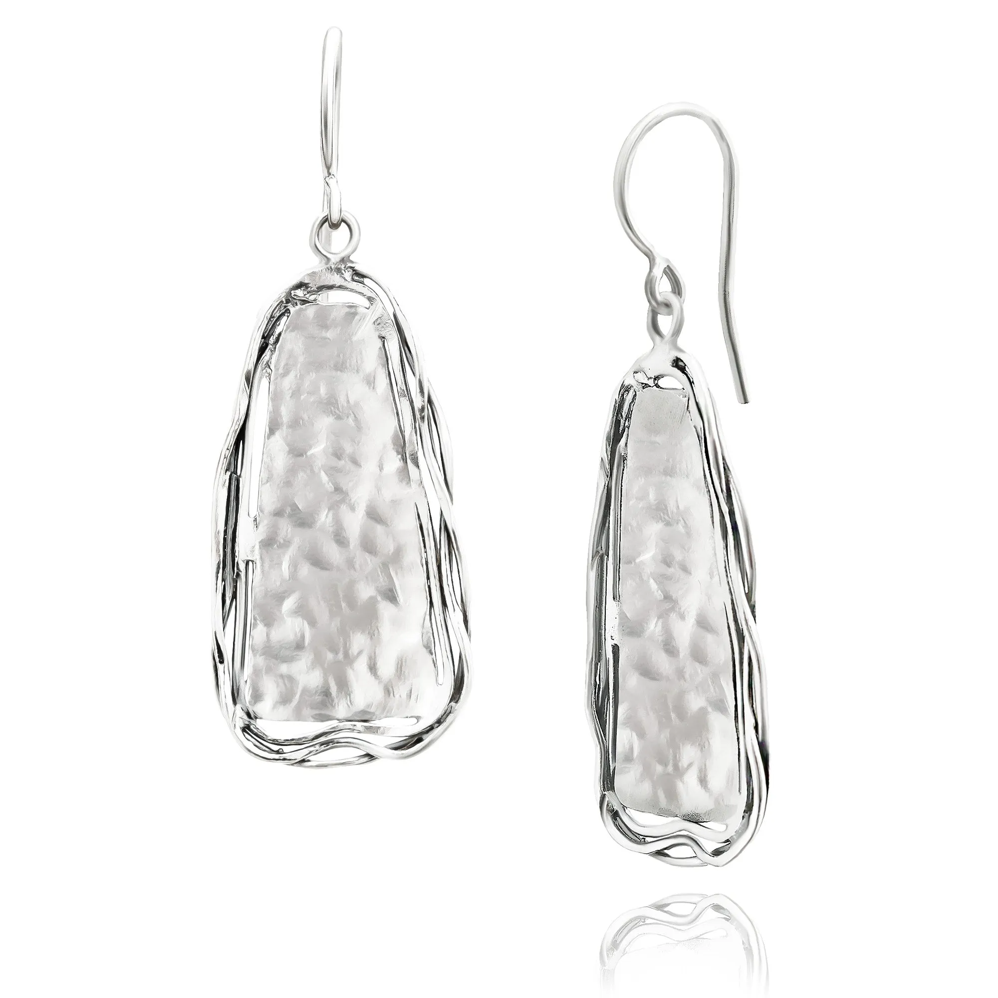 Sterling Silver Hammered Wire Wrap Earrings