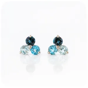 The Trilogy Blue Topaz Stud Earrings