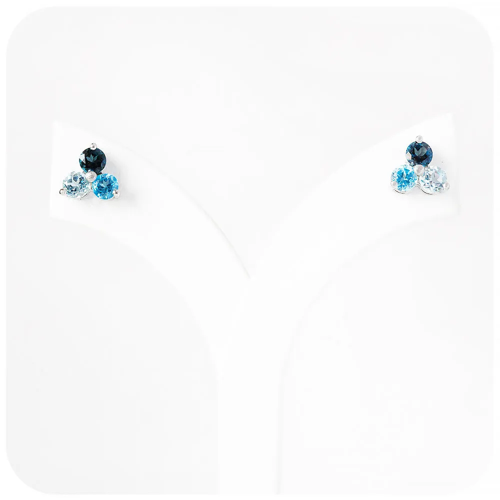 The Trilogy Blue Topaz Stud Earrings