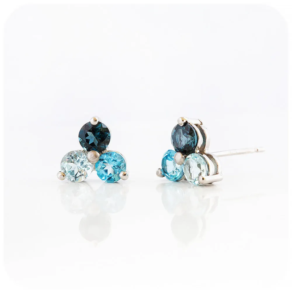 The Trilogy Blue Topaz Stud Earrings