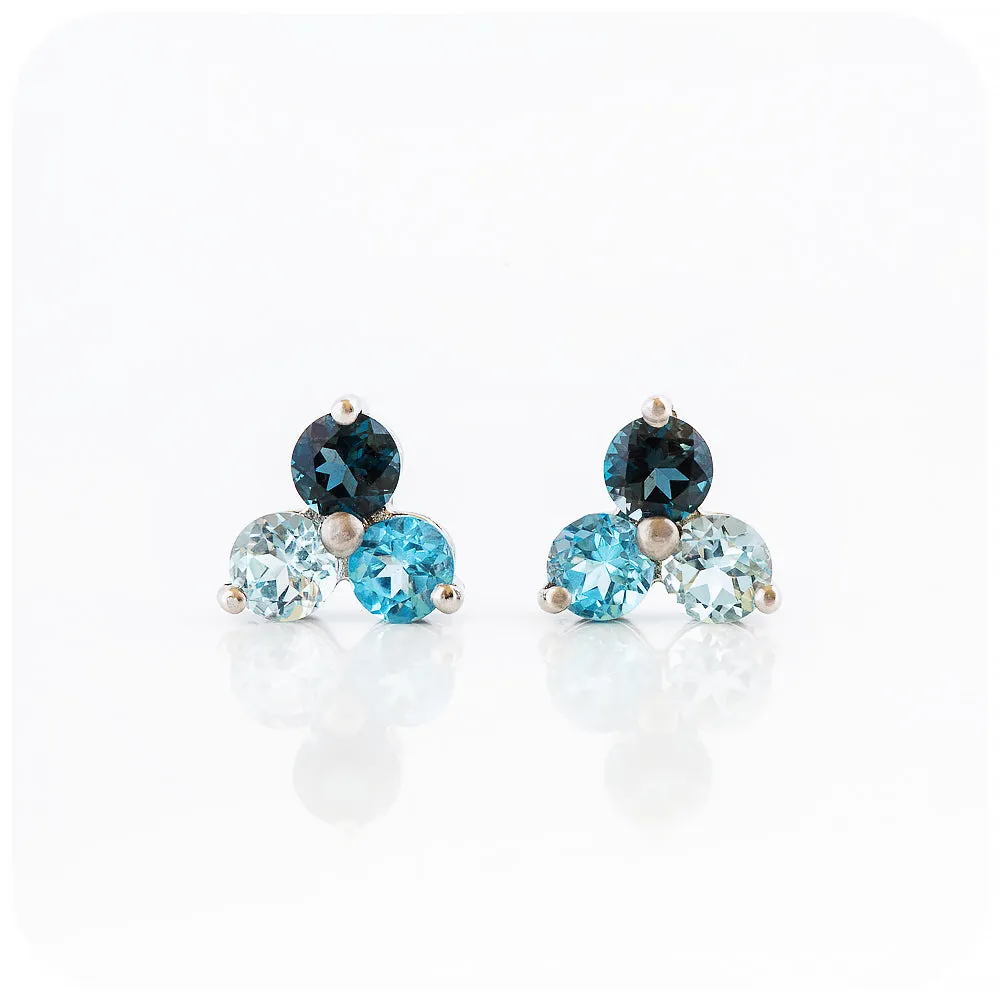 The Trilogy Blue Topaz Stud Earrings