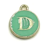 Turquoise Green & Gold Leetie Initial Necklace